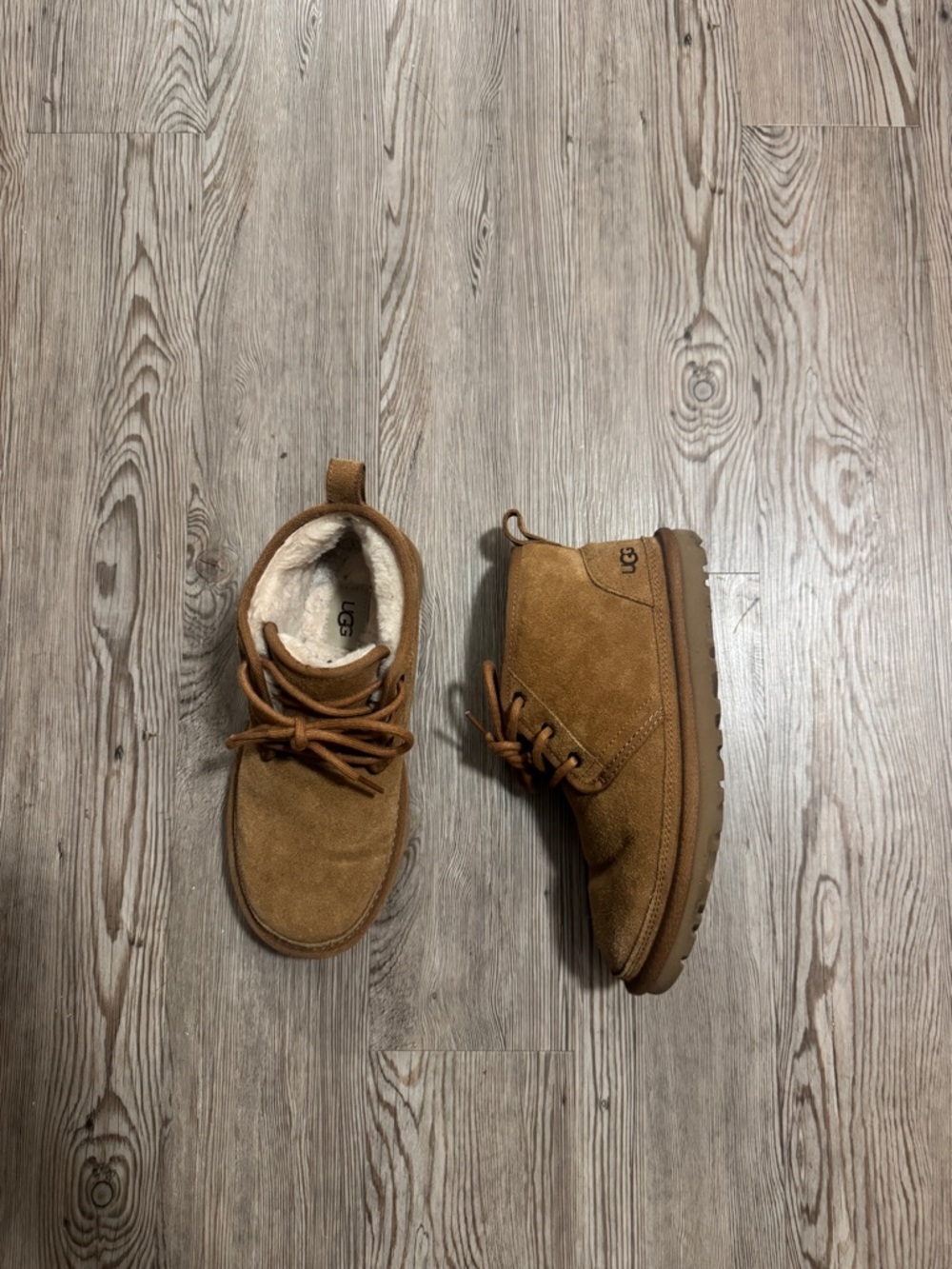 UGG Chestnut Suede Shearling Chukka Sneakers